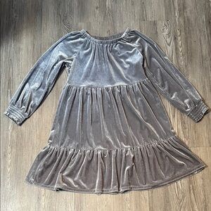 Velvet Silver Girls Dress-Size 7-8